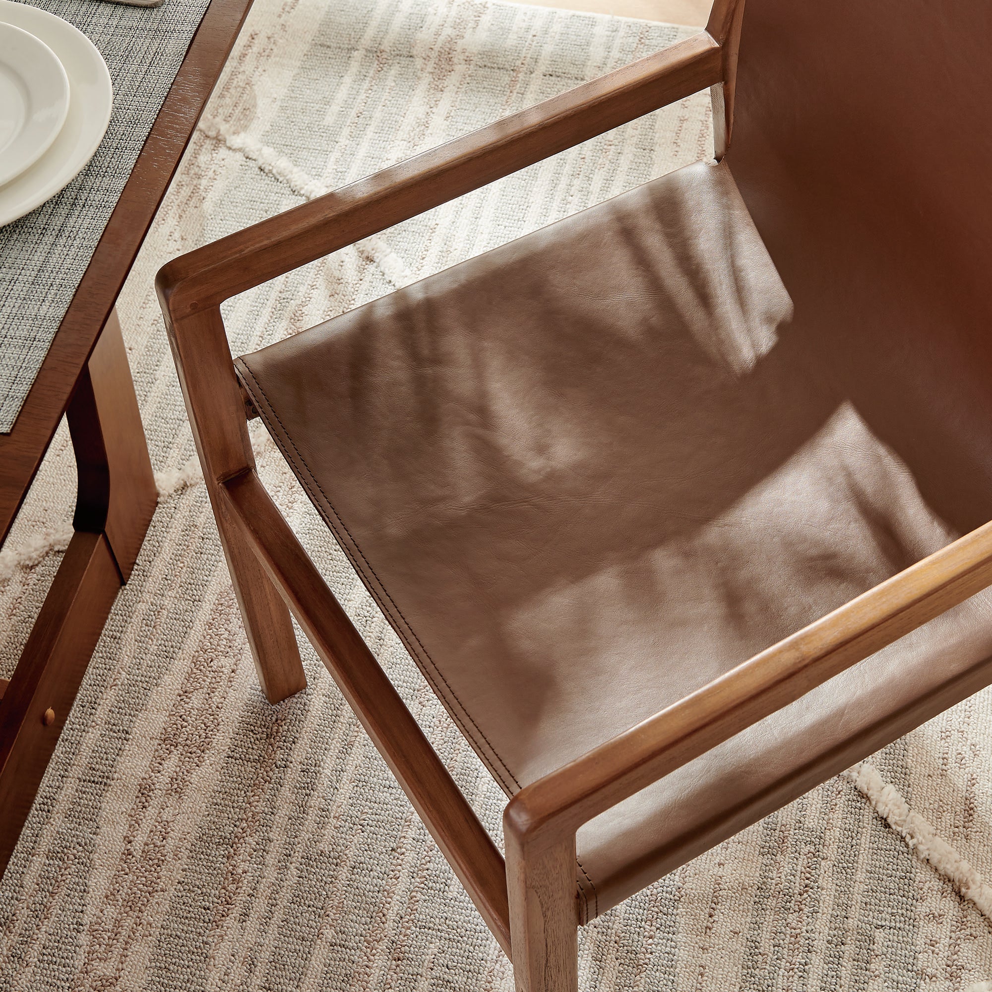 Sonora Genuine Leather Dining Chair, Modern Rustic Design, Sturdy, Comfortable Seating