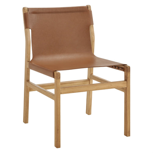 Sonora Genuine Leather Dining Side Chair with Sturdy Wood Frame and Comfort