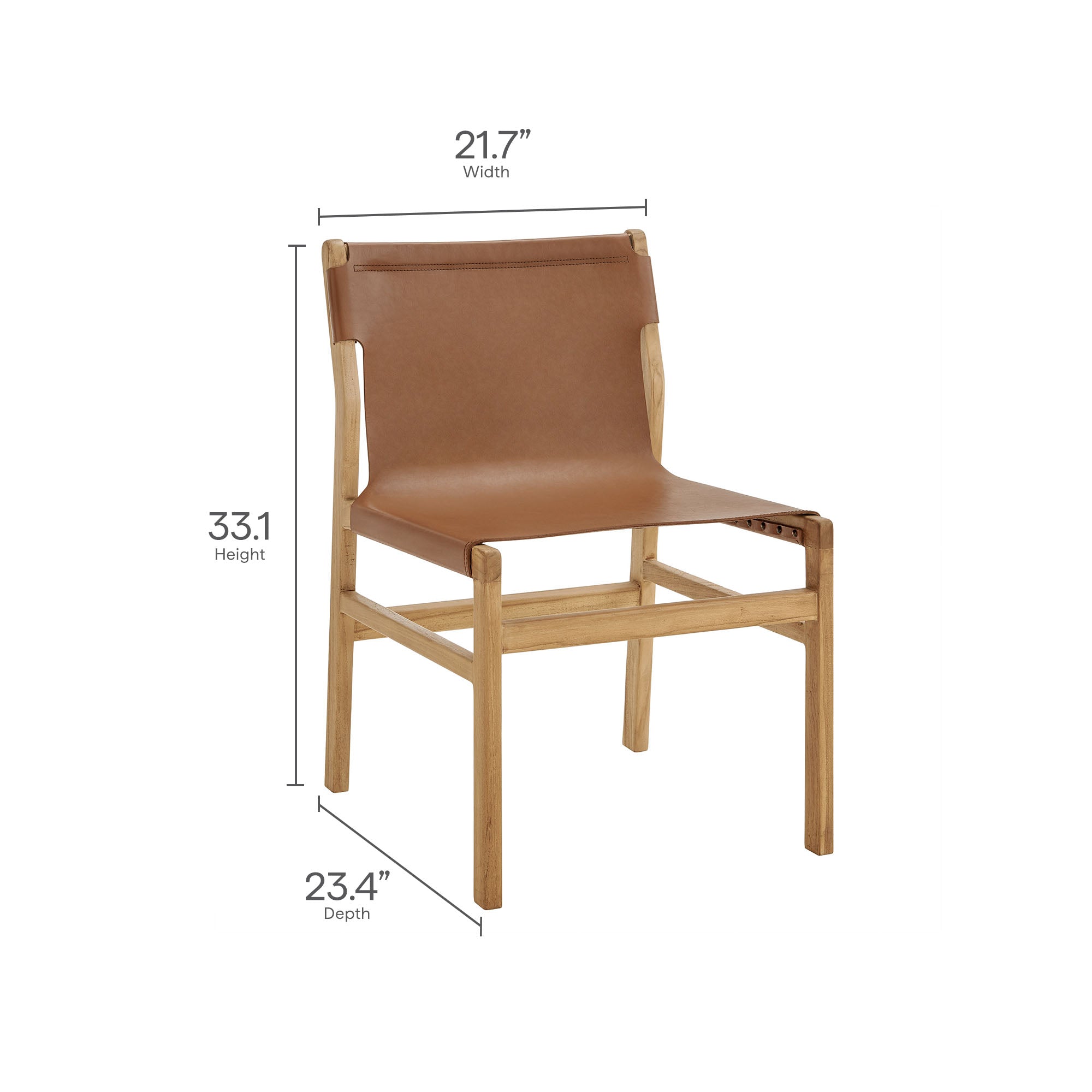 Sonora Genuine Leather Dining Side Chair with Sturdy Wood Frame and Comfort