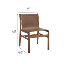 Load image into Gallery viewer, Sonora Genuine Leather Dining Side Chair with Sturdy Wood Frame and Comfort