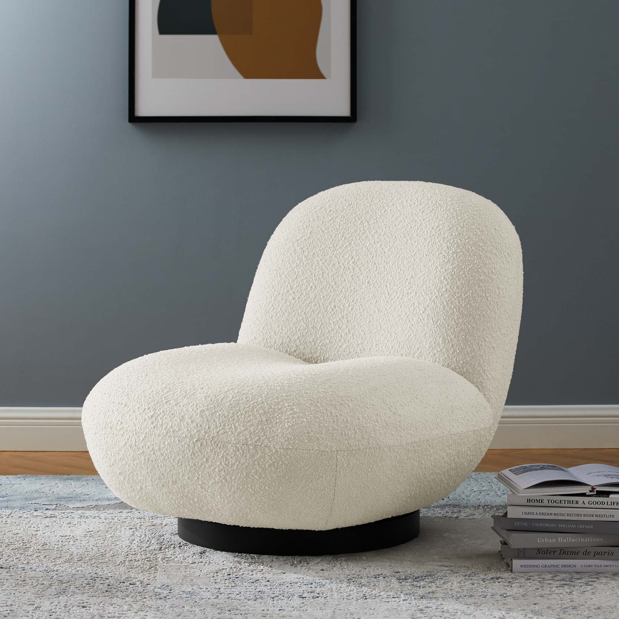 Emily Boucle Swivel Chair