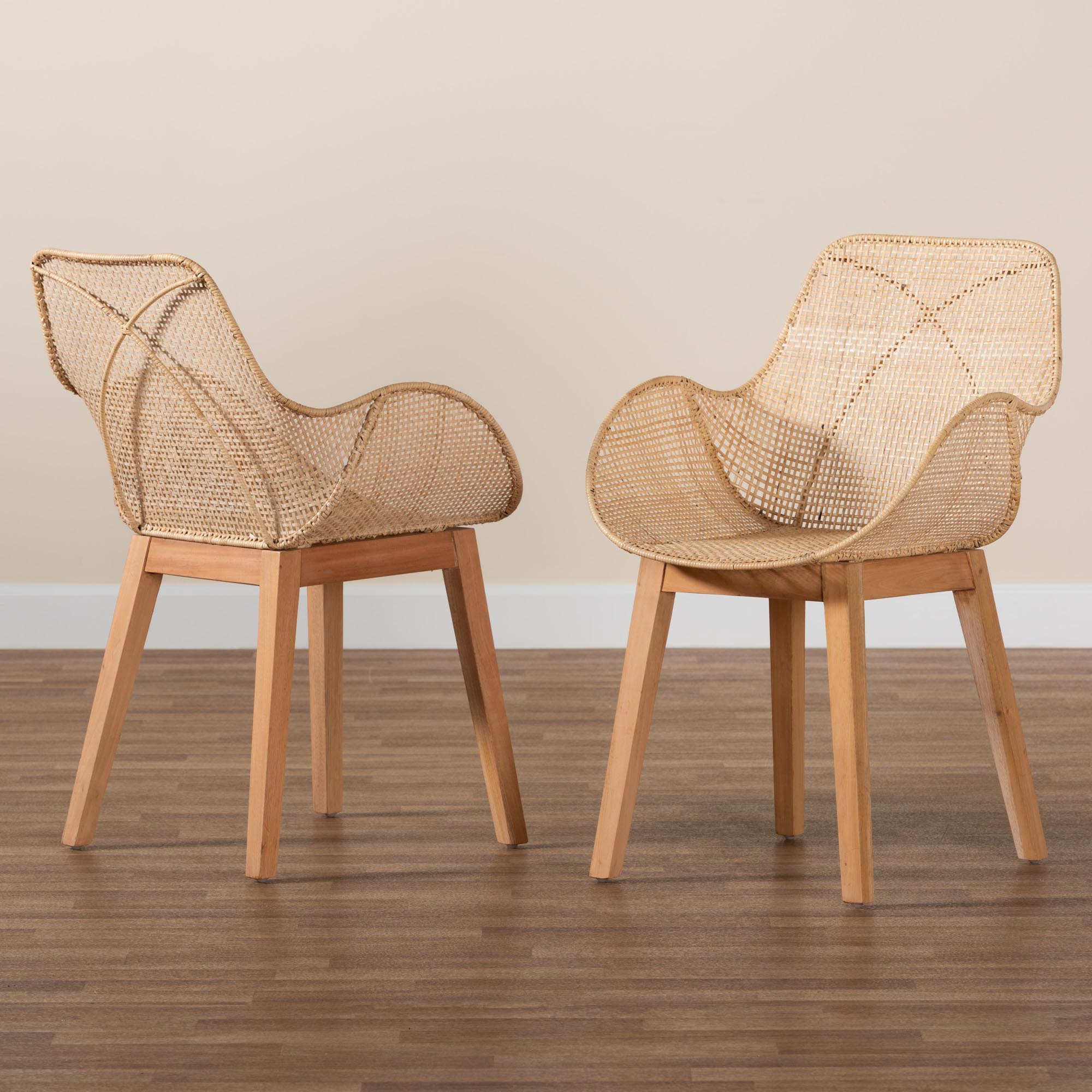 Ertis Wing Dining Chair Natural Rattan (Set of 2)