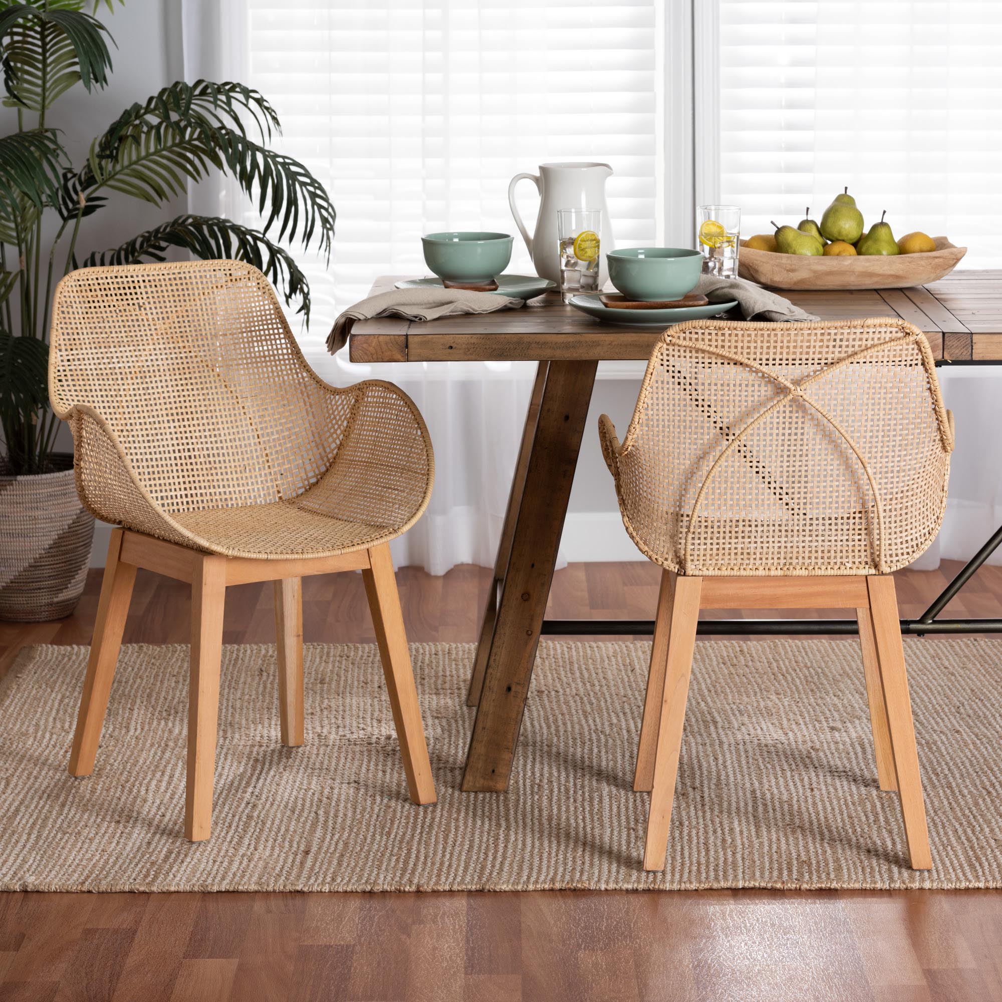 Ertis Wing Dining Chair Natural Rattan (Set of 2)