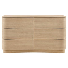 Load image into Gallery viewer, Hillard 6-Drawer Curved Dresser Natural