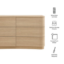 Load image into Gallery viewer, Hillard 6-Drawer Curved Dresser Natural