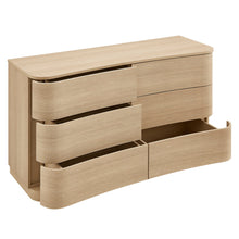 Load image into Gallery viewer, Hillard 6-Drawer Curved Dresser Natural