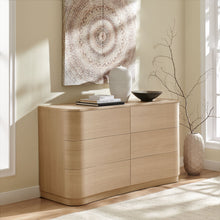 Load image into Gallery viewer, Hillard 6-Drawer Curved Dresser Natural