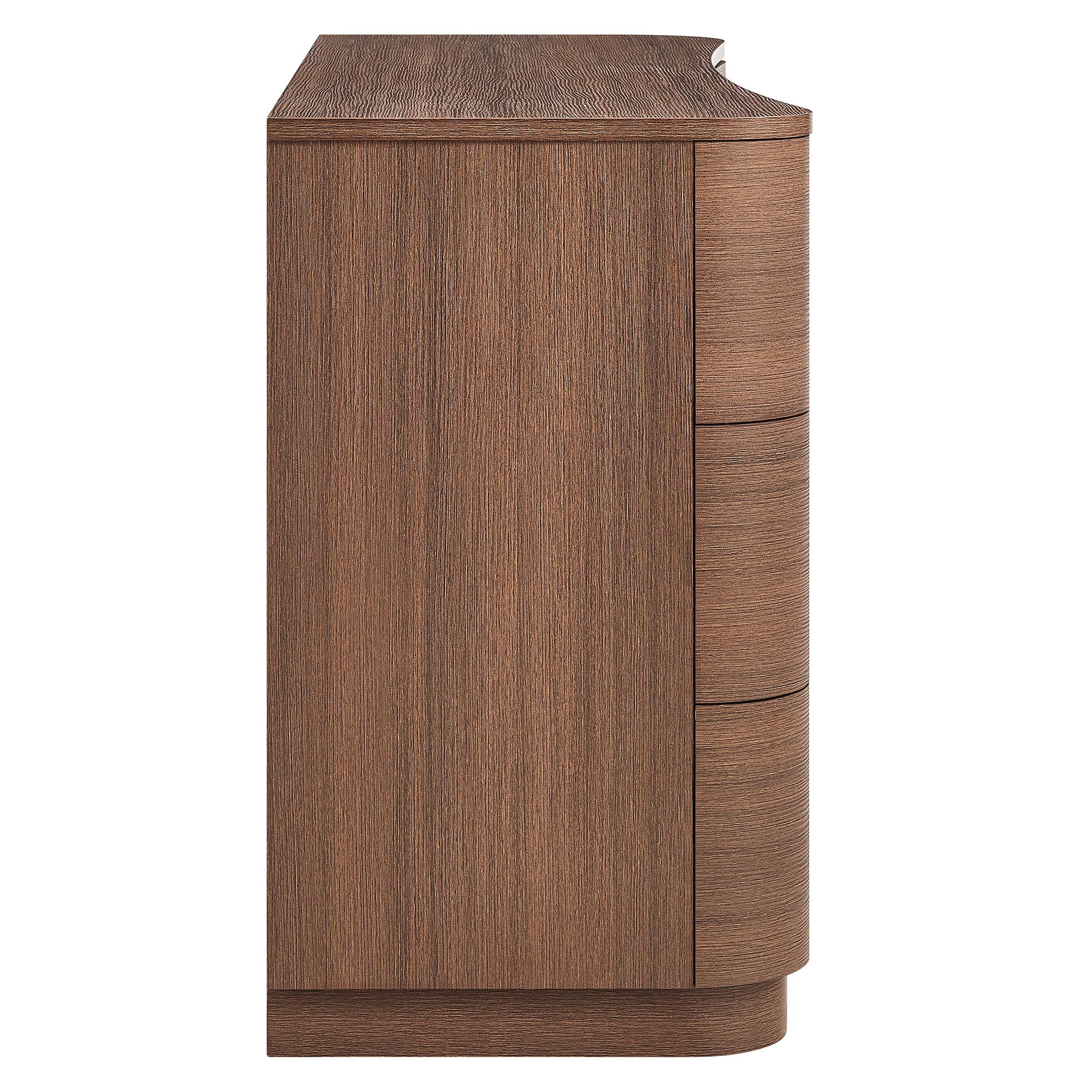 Hillard 6-Drawer Curved Dresser in walnut