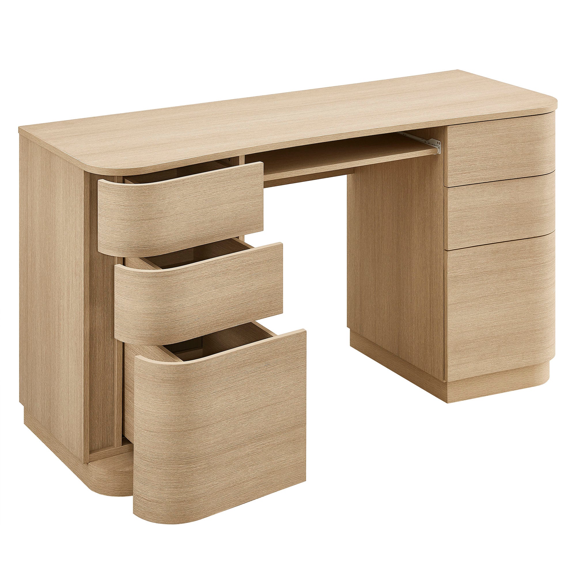Hillard 6-Drawer Curved Office Desk