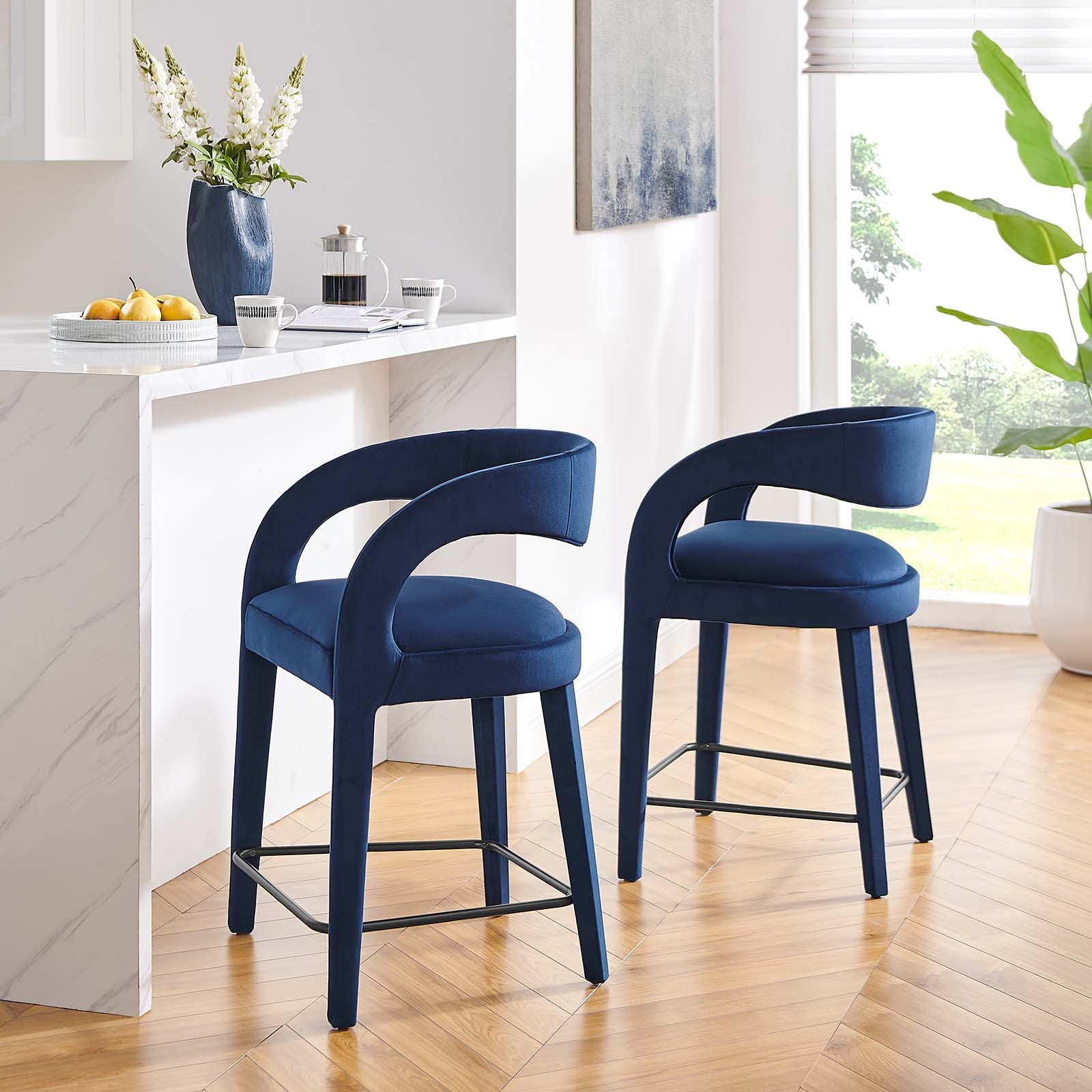 Kin Counter Stool Howkin Counter Stool Performance Velvet (Set of 2) – Luv Modern