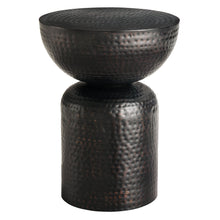 Load image into Gallery viewer, Metal Hammered Side Table in Black