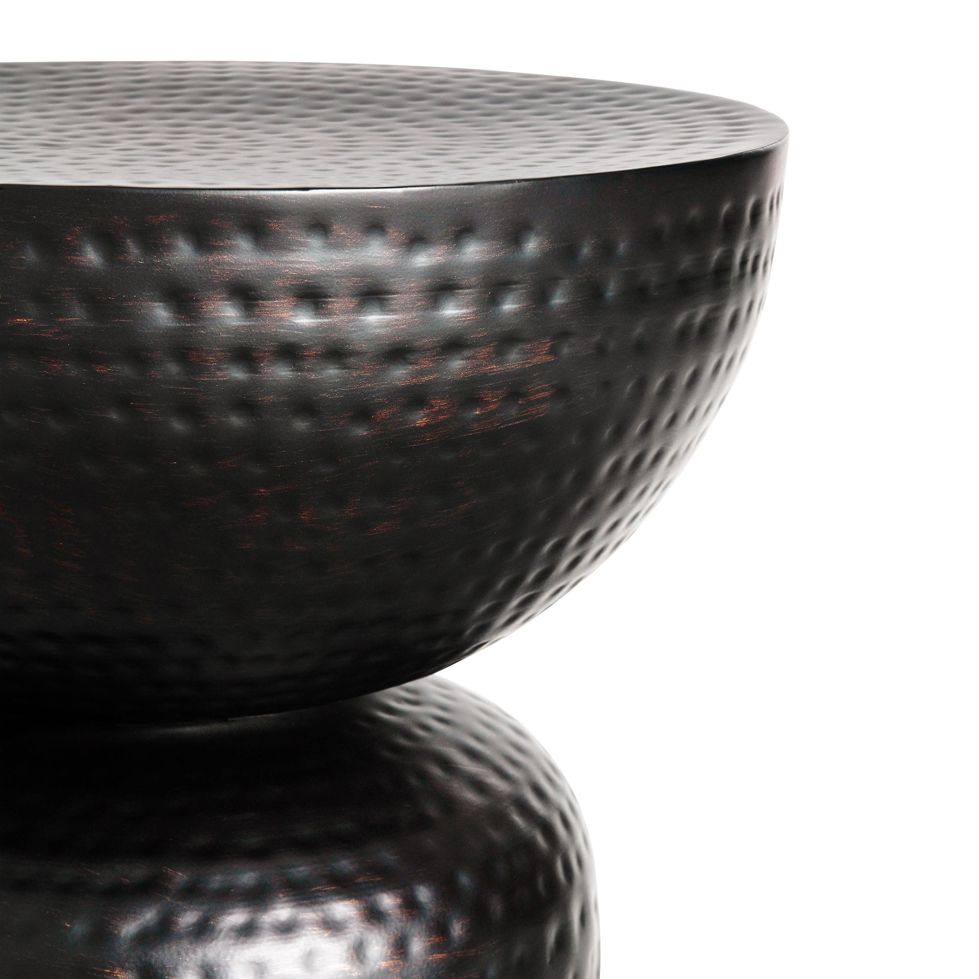 Metal Hammered Side Table in Black