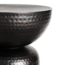 Load image into Gallery viewer, Metal Hammered Side Table in Black