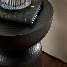 Load image into Gallery viewer, Metal Hammered Side Table in Black