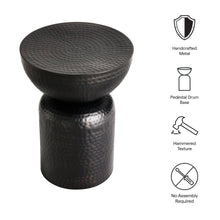 Load image into Gallery viewer, Metal Hammered Side Table in Black