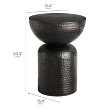 Load image into Gallery viewer, Metal Hammered Side Table in Black