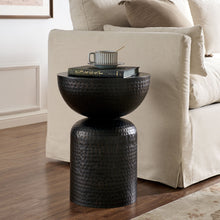Load image into Gallery viewer, Metal Hammered Side Table in Black