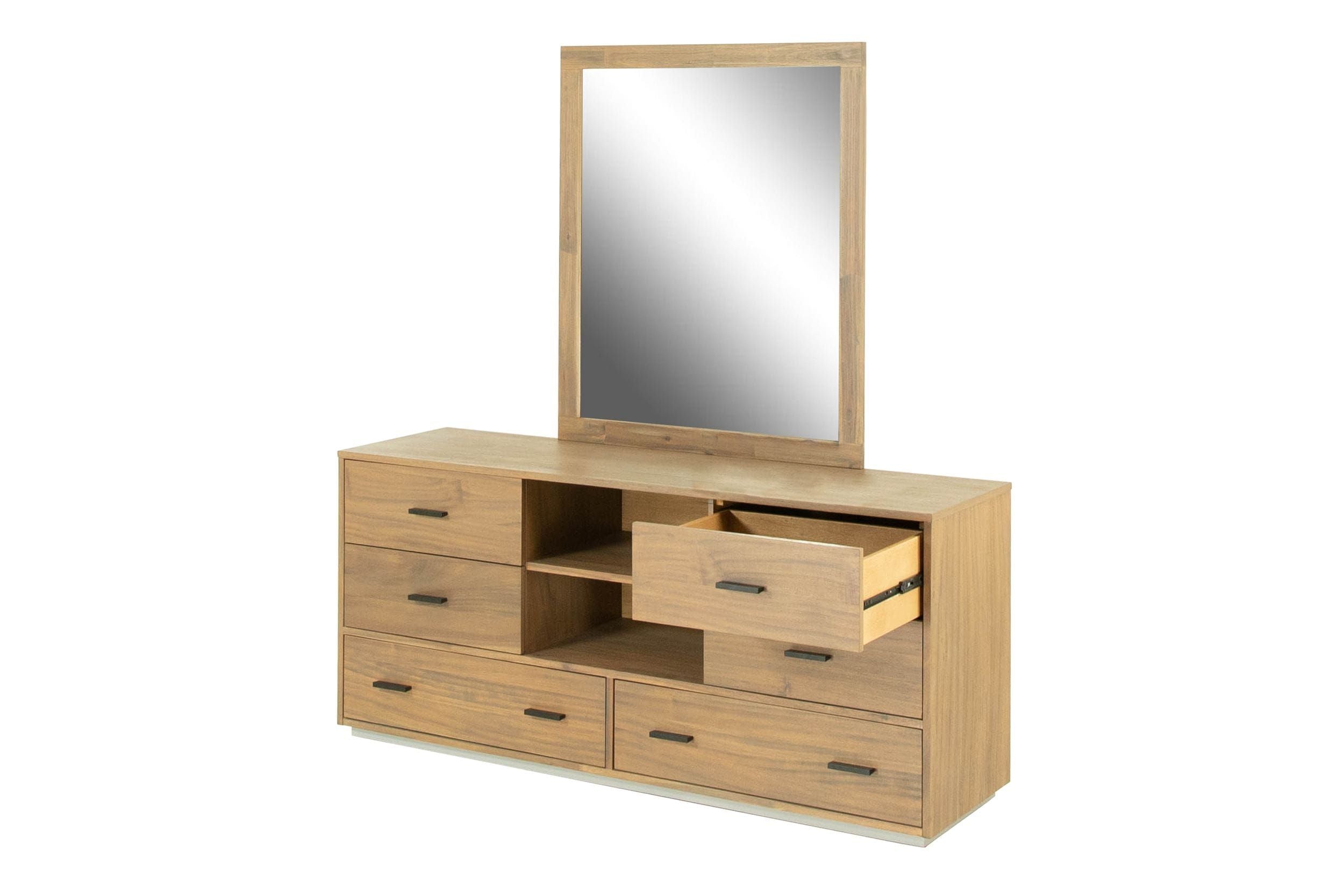 Mikkel Walnut and Grey Bedroom Set in King