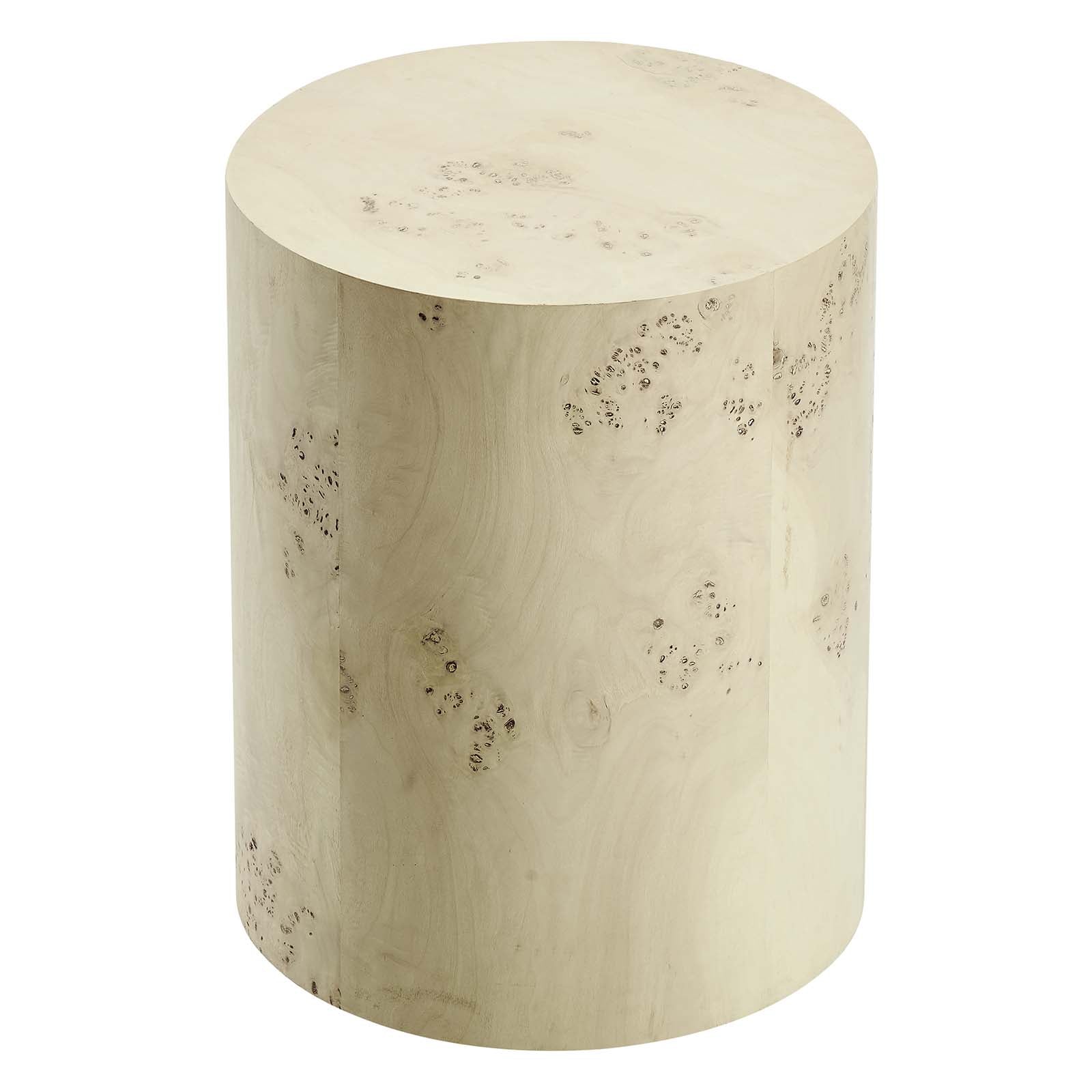 Powell 16" Round Burl Wood Side Table