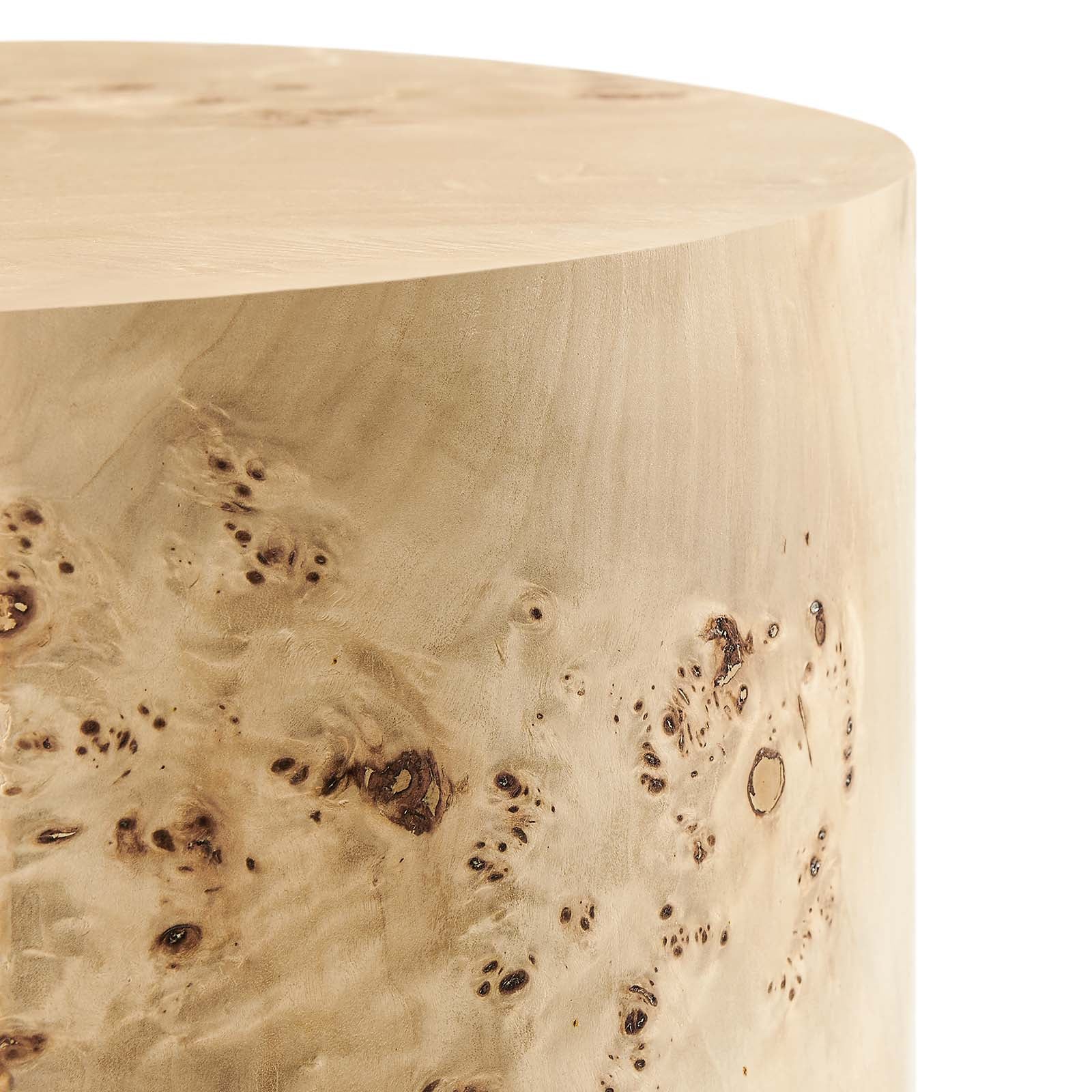 Powell 16" Round Burl Wood Side Table