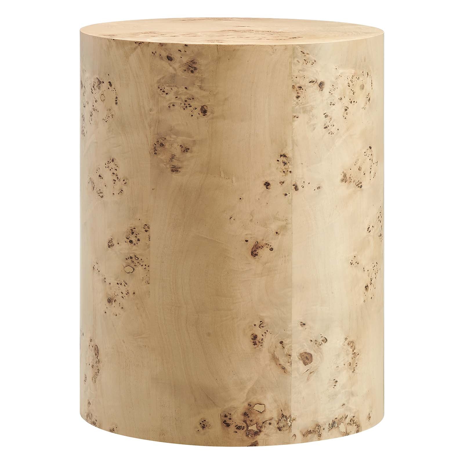 Powell 16" Round Burl Wood Side Table