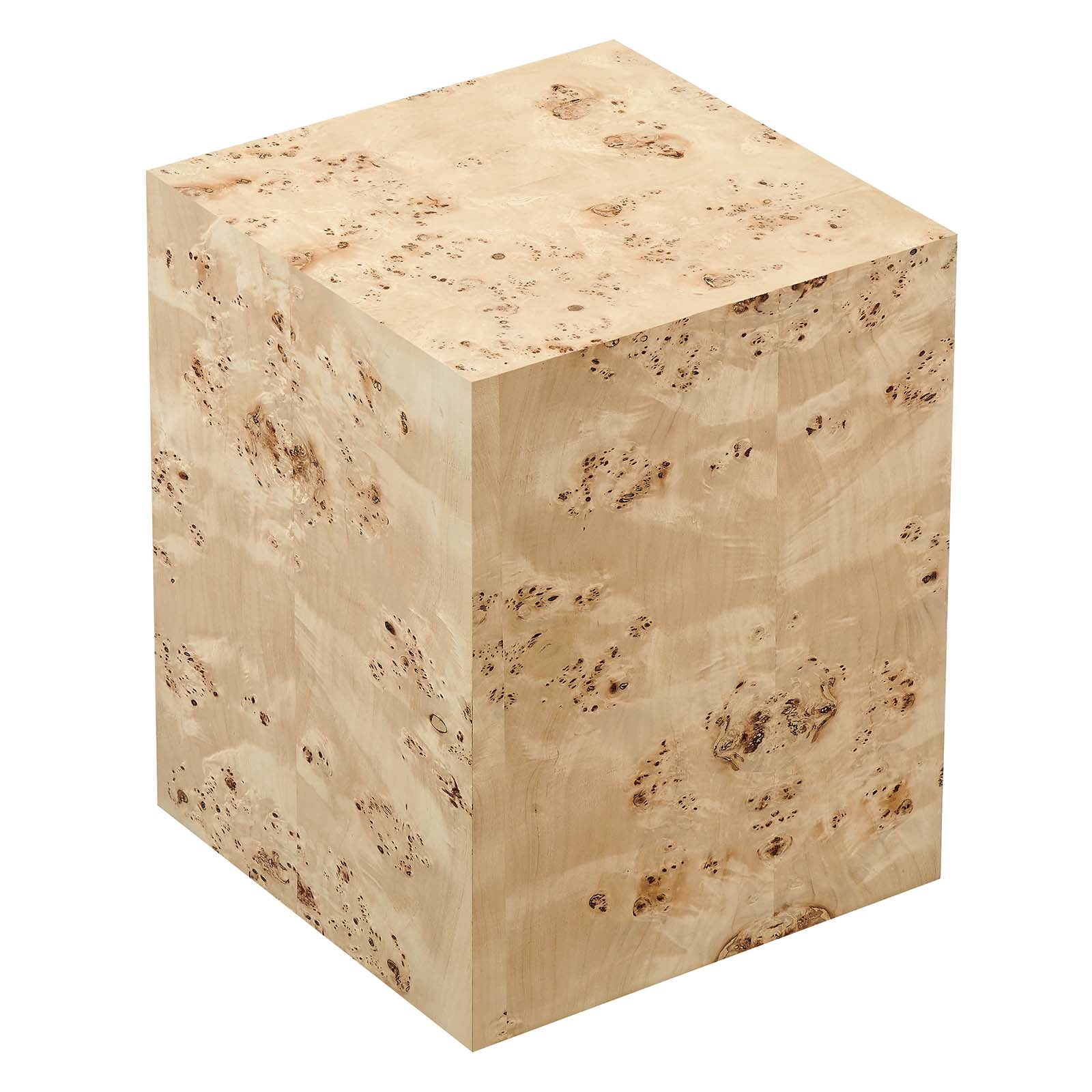 Powell 16" Square Burl Wood Side Table