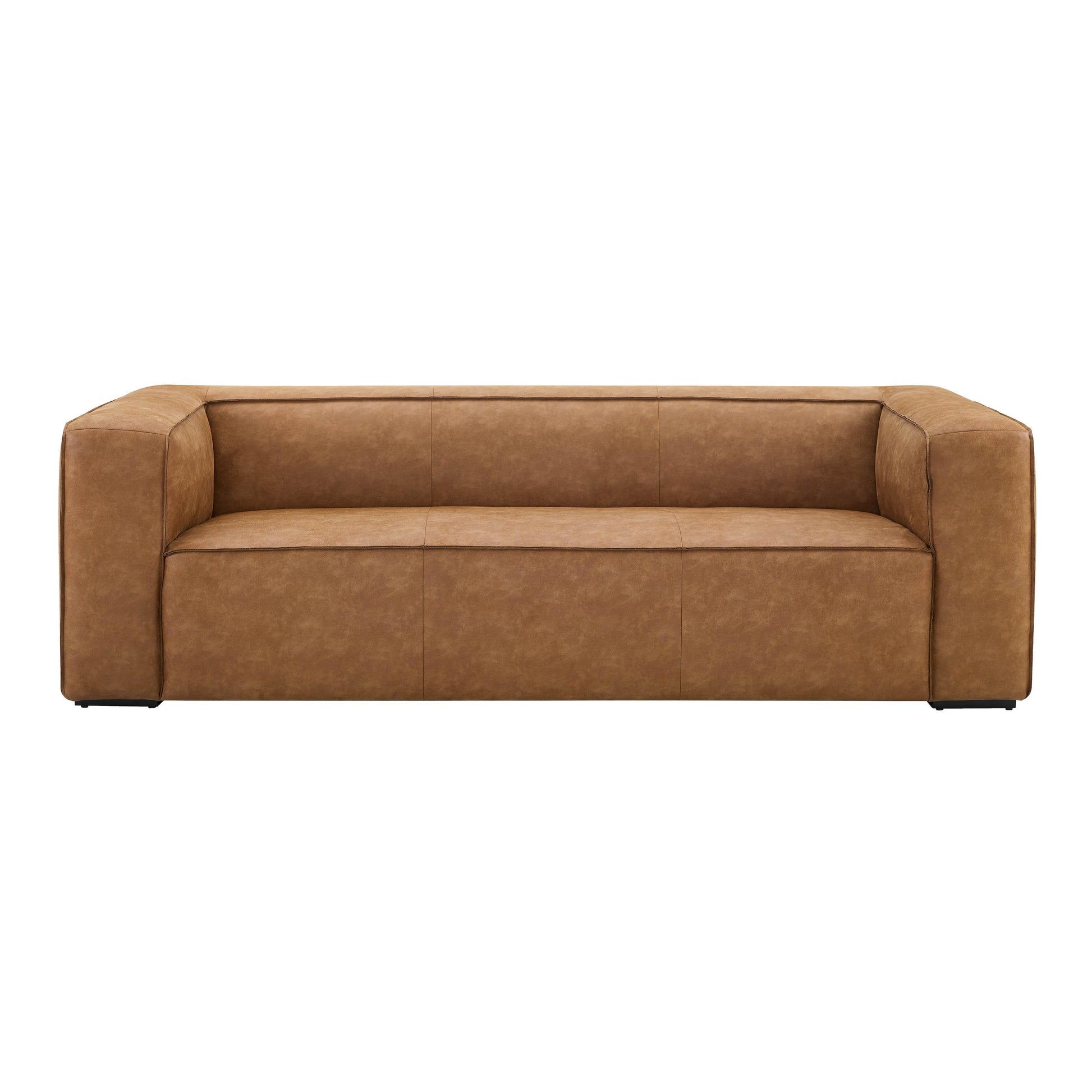 Aurora 90" Brown Leather Sofa