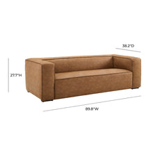 Load image into Gallery viewer, Aurora 90&quot; Brown Leather Sofa