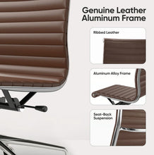 Load image into Gallery viewer, Ribbed Back Office Chair Leather Armless