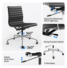 Load image into Gallery viewer, Ribbed Back Office Chair Leather Armless