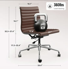 Load image into Gallery viewer, Ribbed Back Office Chair Leather Armless