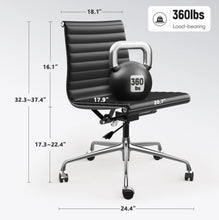 Load image into Gallery viewer, Ribbed Back Office Chair Leather Armless