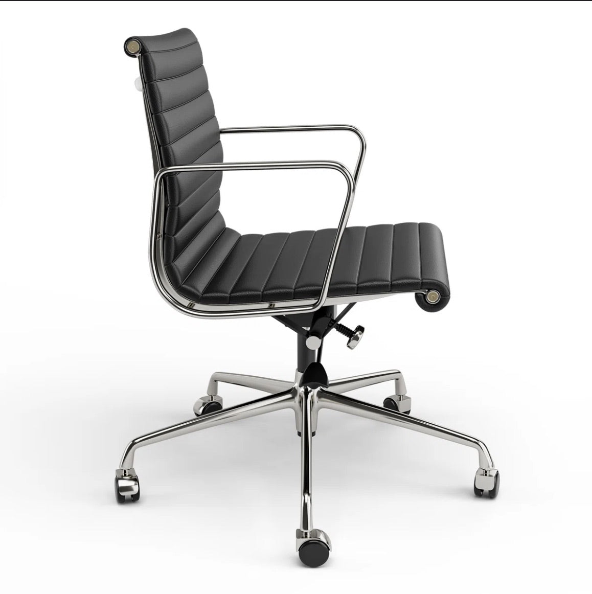 Ribbed Back Office Chair Leather