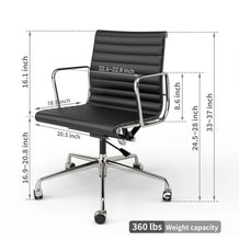 Load image into Gallery viewer, Ribbed Back Office Chair Leather