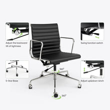 Load image into Gallery viewer, Ribbed Back Office Chair Leather