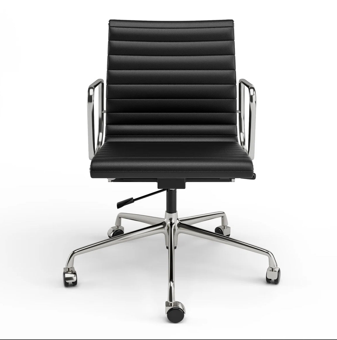 Ribbed Back Office Chair Leather