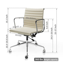Load image into Gallery viewer, Ribbed Back Office Chair Leather