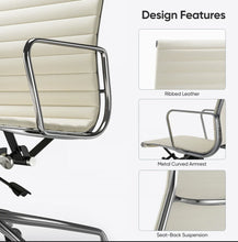 Load image into Gallery viewer, Ribbed Back Office Chair Leather