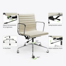 Load image into Gallery viewer, Ribbed Back Office Chair Leather