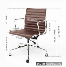 Load image into Gallery viewer, Ribbed Back Office Chair Leather