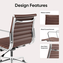Load image into Gallery viewer, Ribbed Back Office Chair Leather