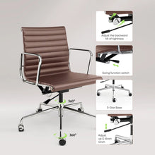 Load image into Gallery viewer, Ribbed Back Office Chair Leather