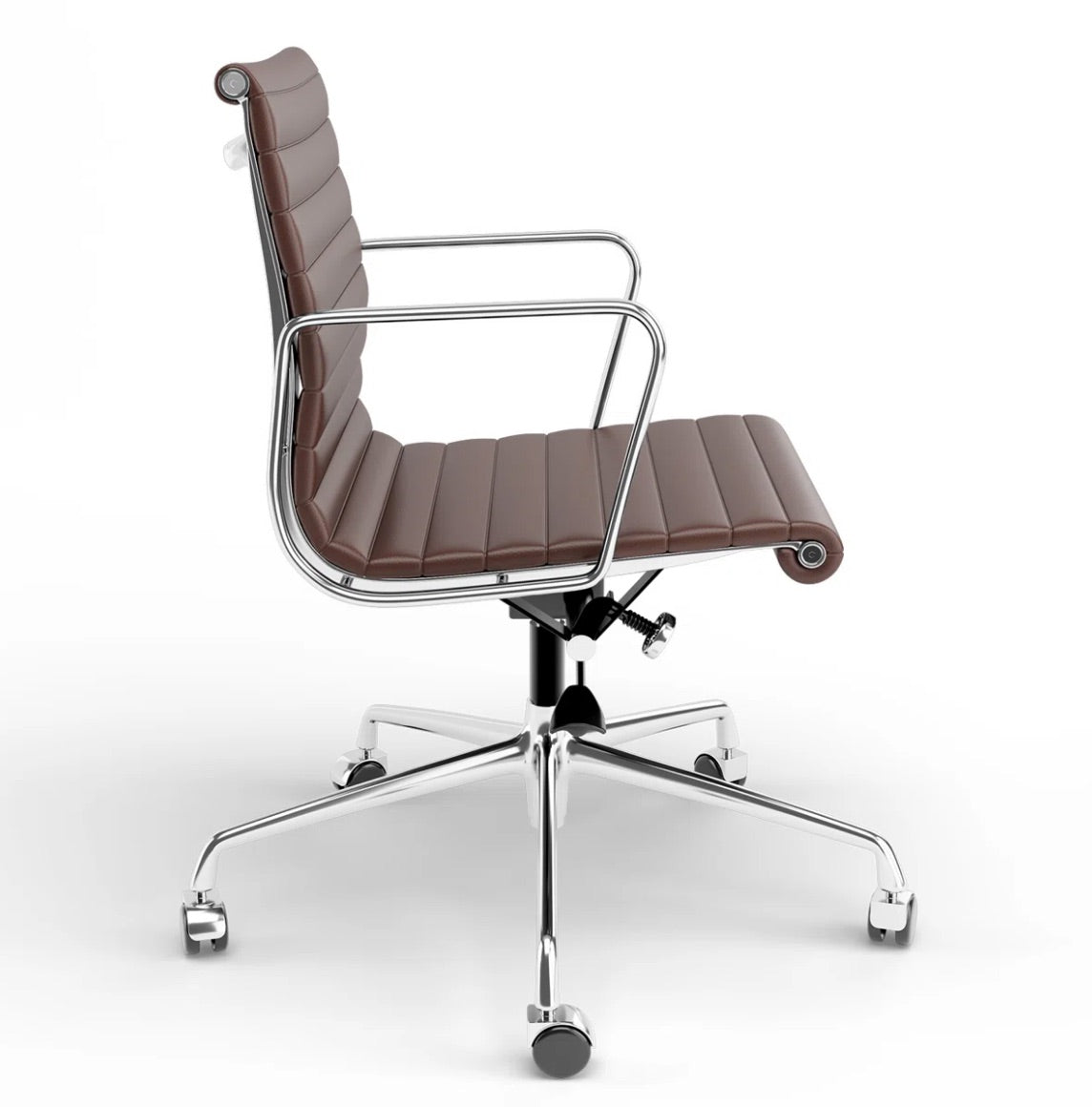 Ribbed Back Office Chair Leather