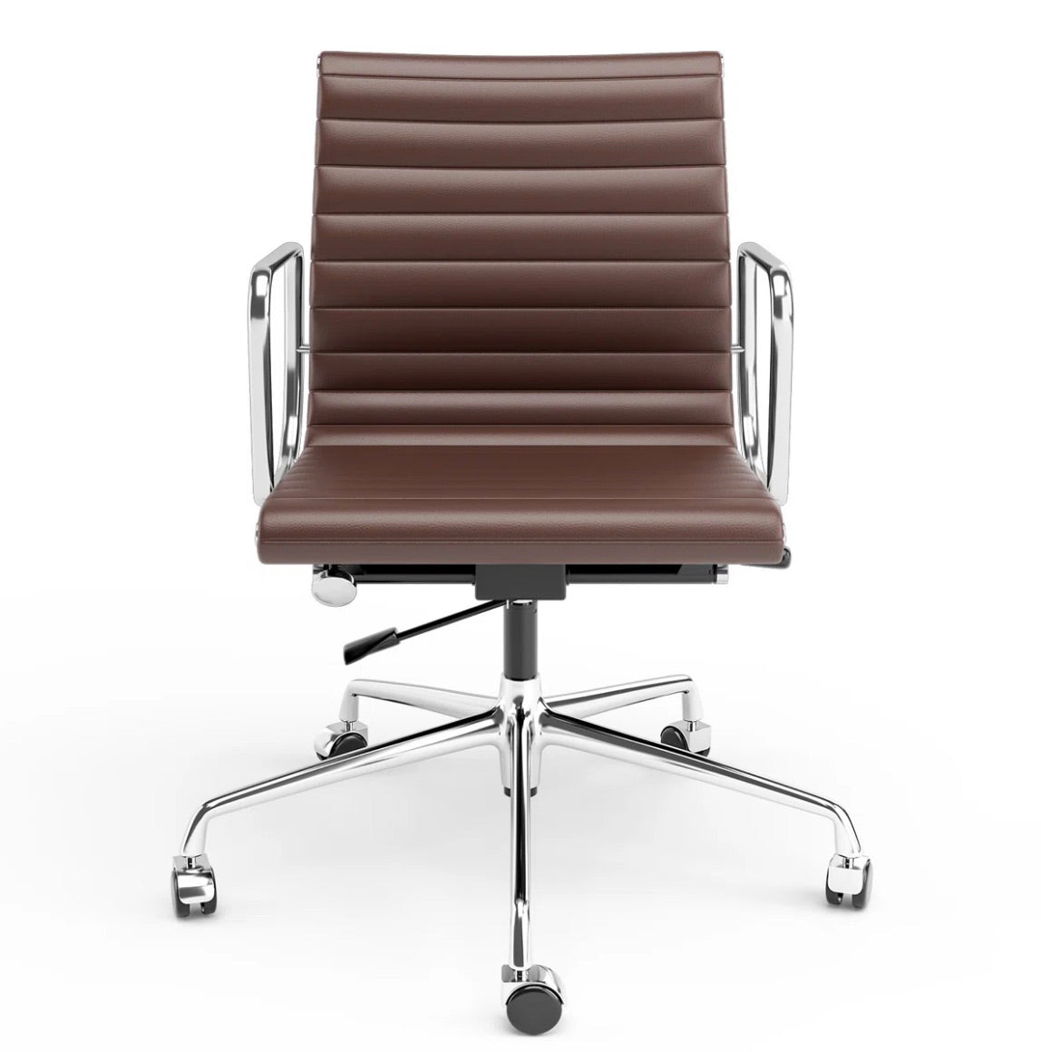 Ribbed Back Office Chair Leather