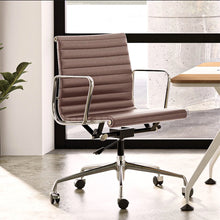 Load image into Gallery viewer, Ribbed Back Office Chair Leather