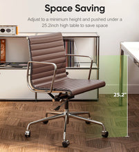 Load image into Gallery viewer, Ribbed Back Office Chair Leather