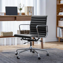 Load image into Gallery viewer, Ribbed Back Office Chair Leather