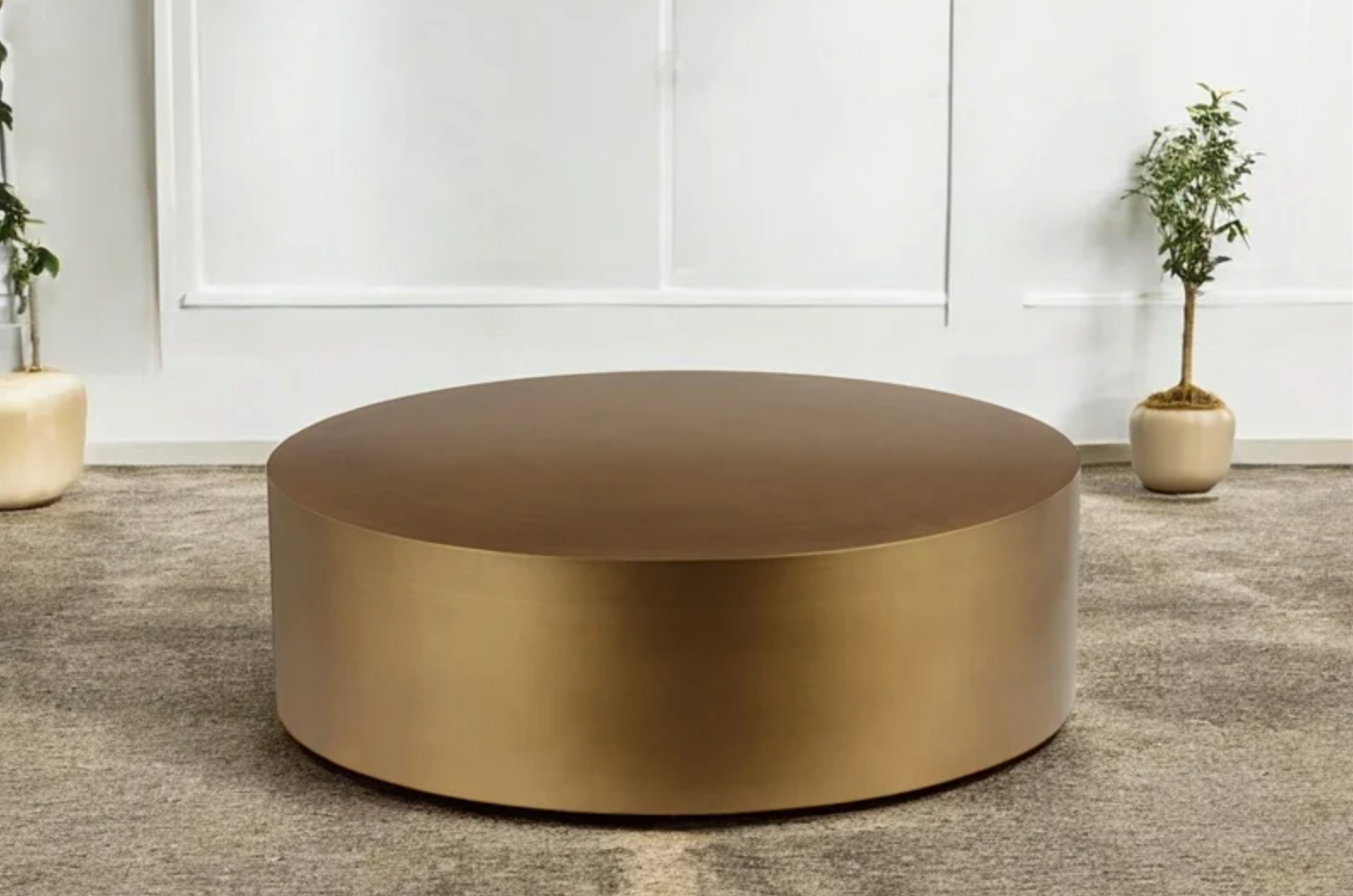 Round Brass Coffee Table