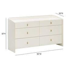 Load image into Gallery viewer, Collins 56&quot; Cream 6-Drawer Dresser