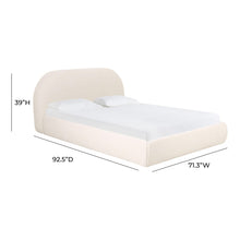 Load image into Gallery viewer, Bara Cream Textured Velvet Bed